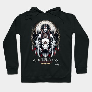 Old Gods Sacred Guardian: Native American Indian White Buffalo Calf Woman Hoodie